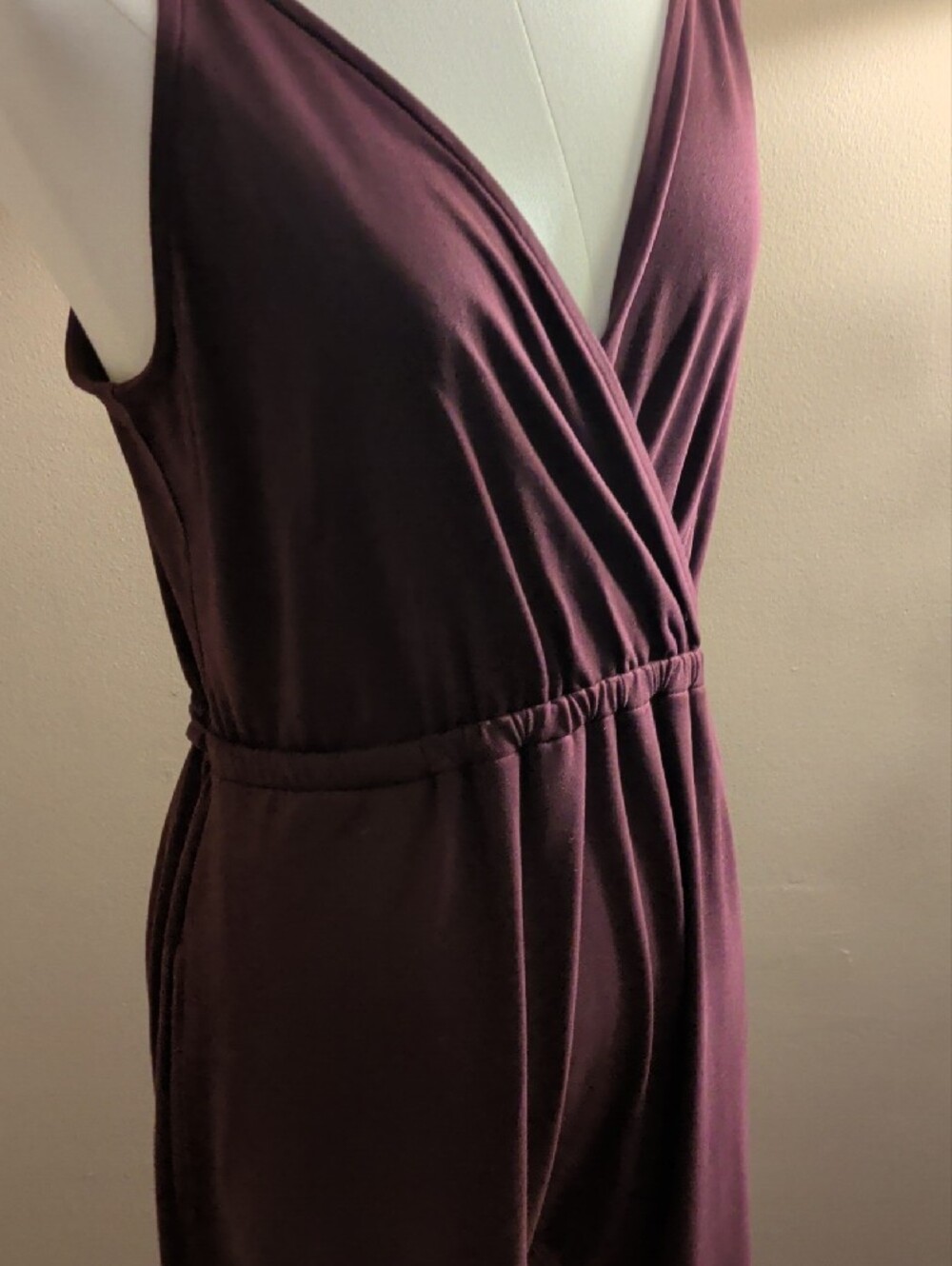 Spiritual Gangster Plum Wrap-Front Sleeveless Jumpsuit - Picture 9 of 12
